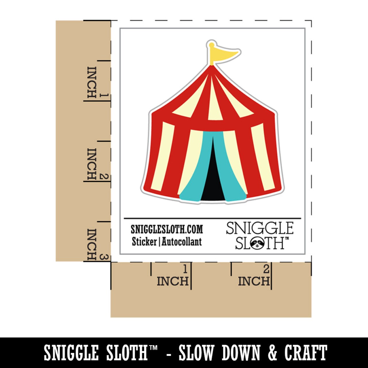 Circus Tent Waterproof Vinyl Phone Tablet Laptop Water Bottle Sticker Set - 5 Pack